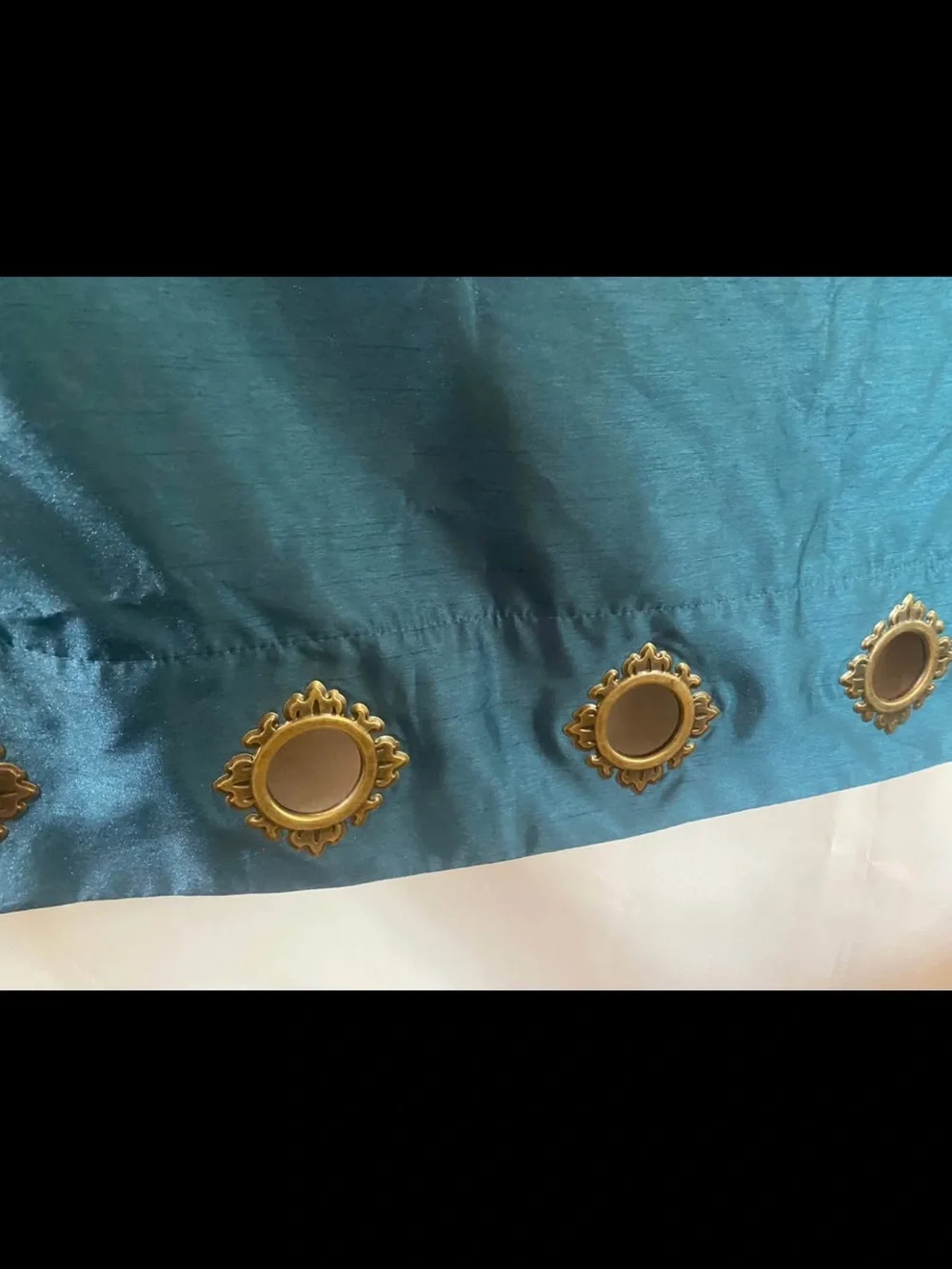 Royal Velvet Teal Grommet Curtain Panels - Set of 2